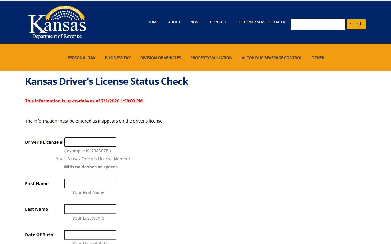 Rooks County traffic court records Kansas driver license status check